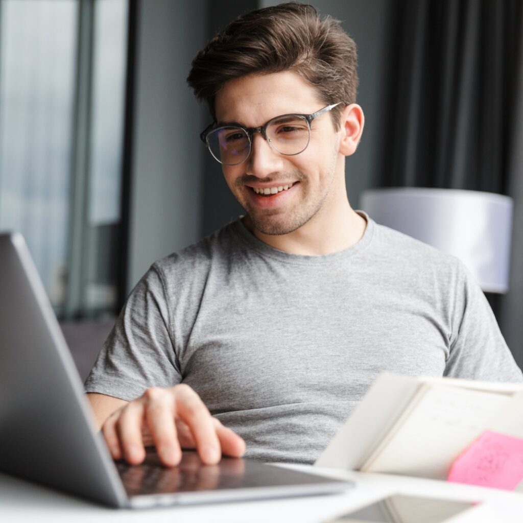 image of a man shopping online